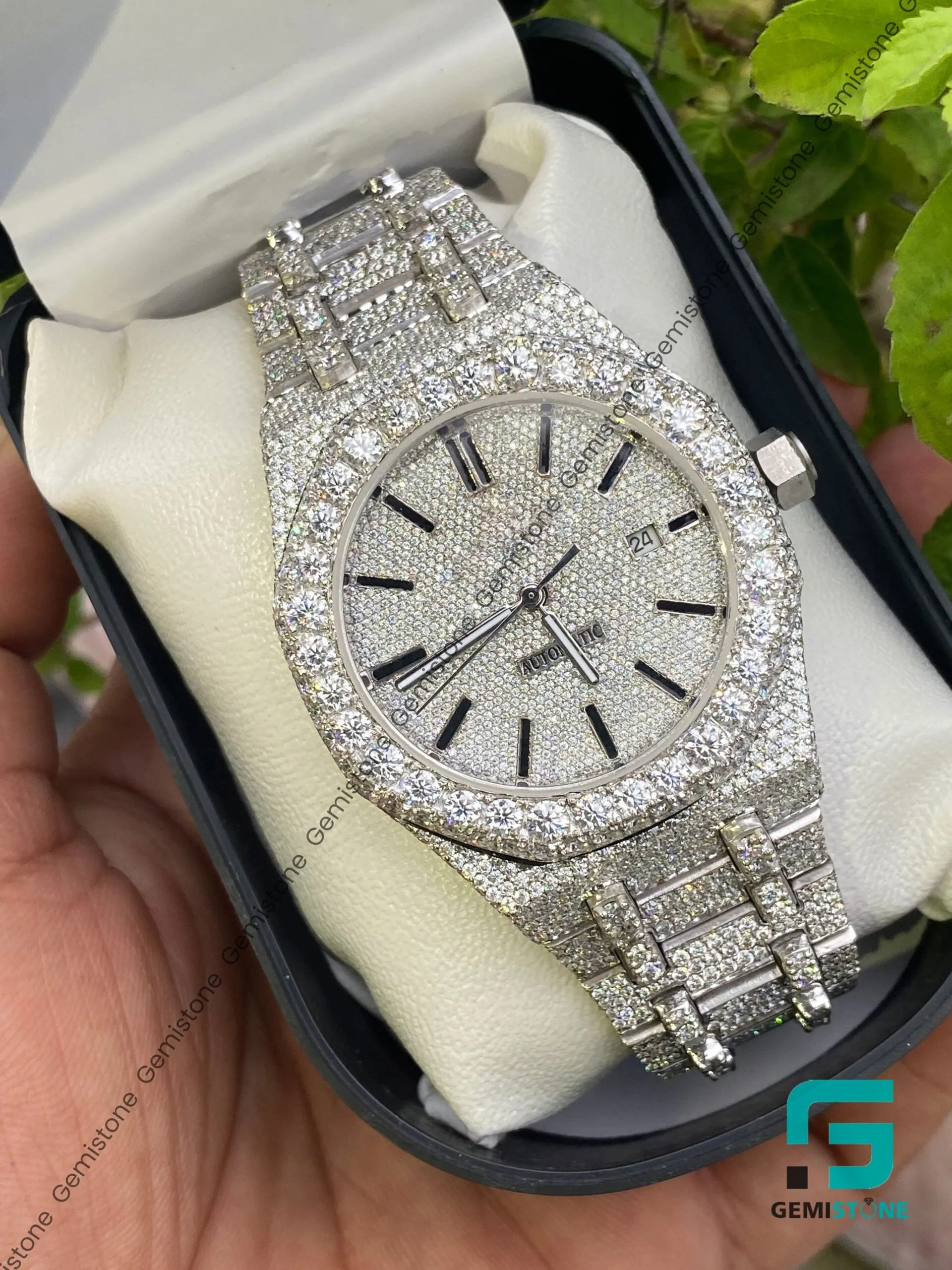 VVS Moissanite Studded Stainless Steel Iced Out Hip Hop Watch