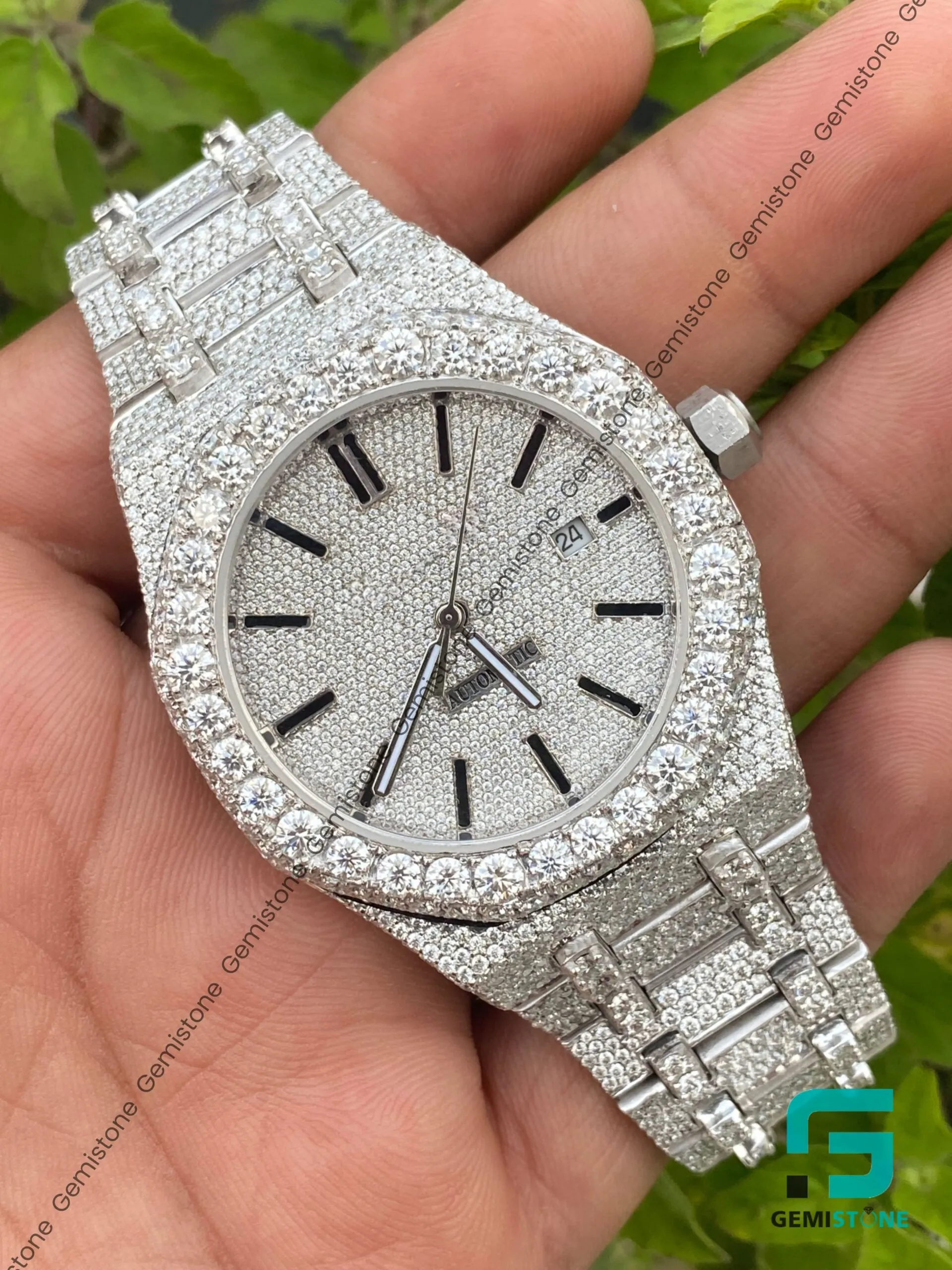 VVS Moissanite Studded Stainless Steel Iced Out Hip Hop Watch