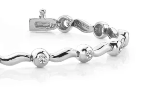 Wavy Link Diamond Bracelet with 0.52 ct.(finished) 2.25mm