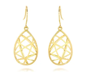 Weave Teardrop 14k Gold Earrings