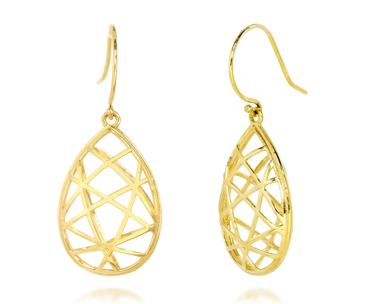 Weave Teardrop 14k Gold Earrings