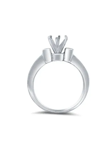 White Gold Princess Cut Diamond Semi Mount Engagement Ring Lab Grown Diamond Made To Order