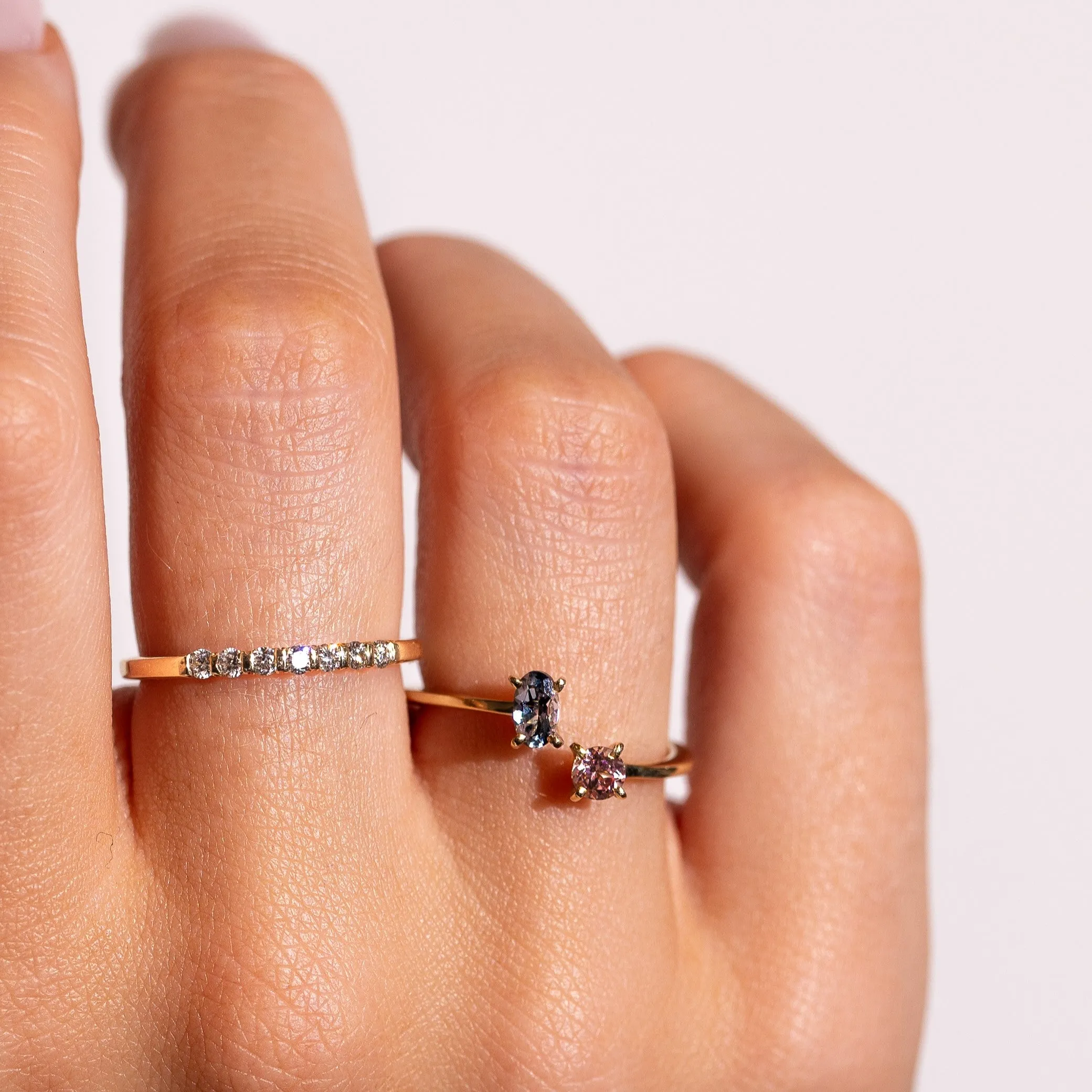 Women's sapphire and spinel ring