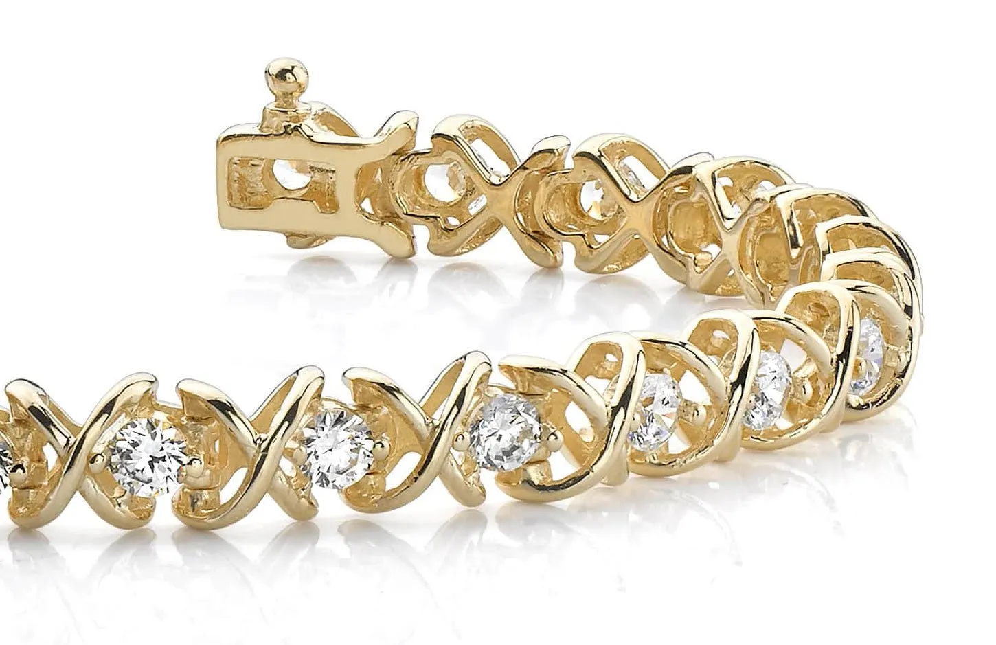 X Link Diamond Tennis Lab-Grown Diamond Bracelet with 1.11 ct.(finished) 1.8mm