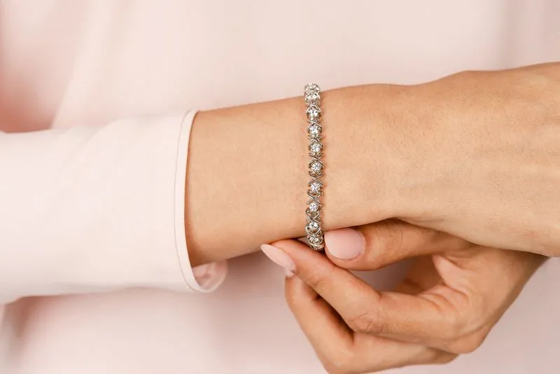 X Link Diamond Tennis Lab-Grown Diamond Bracelet with 1.11 ct.(finished) 1.8mm