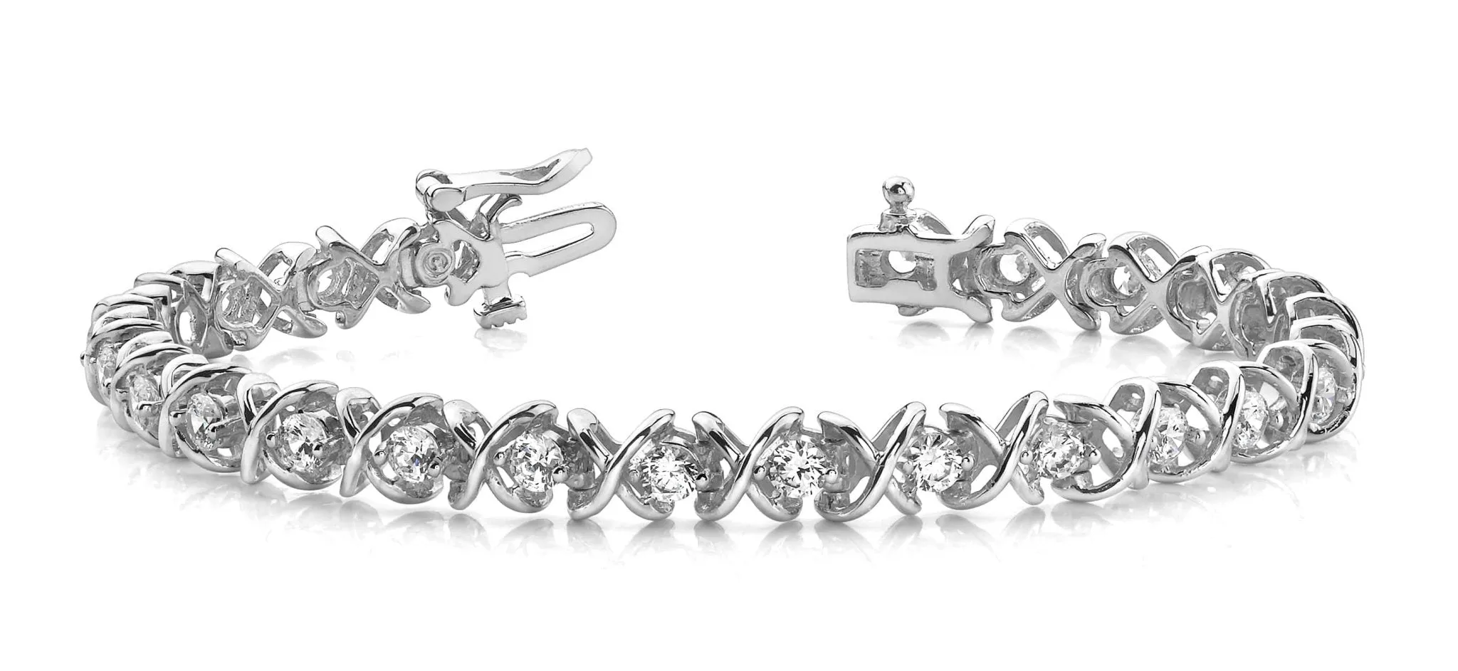 X Link Diamond Tennis Lab-Grown Diamond Bracelet with 1.11 ct.(finished) 1.8mm