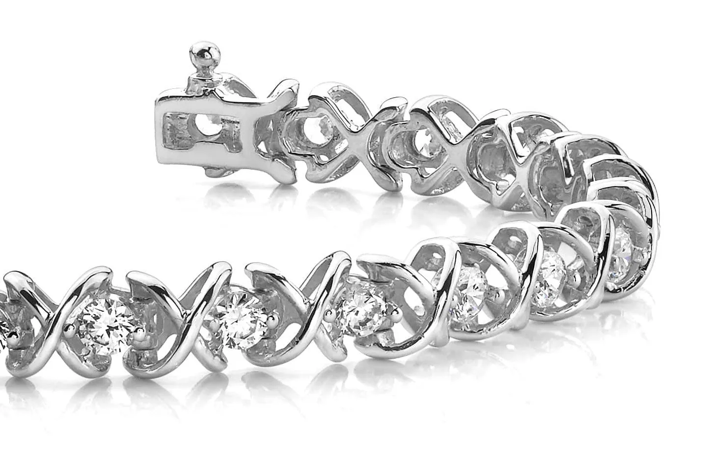X Link Diamond Tennis Lab-Grown Diamond Bracelet with 1.11 ct.(finished) 1.8mm