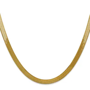 Yellow Gold (5mm) Silky Herringbone Necklace (16" - 24")