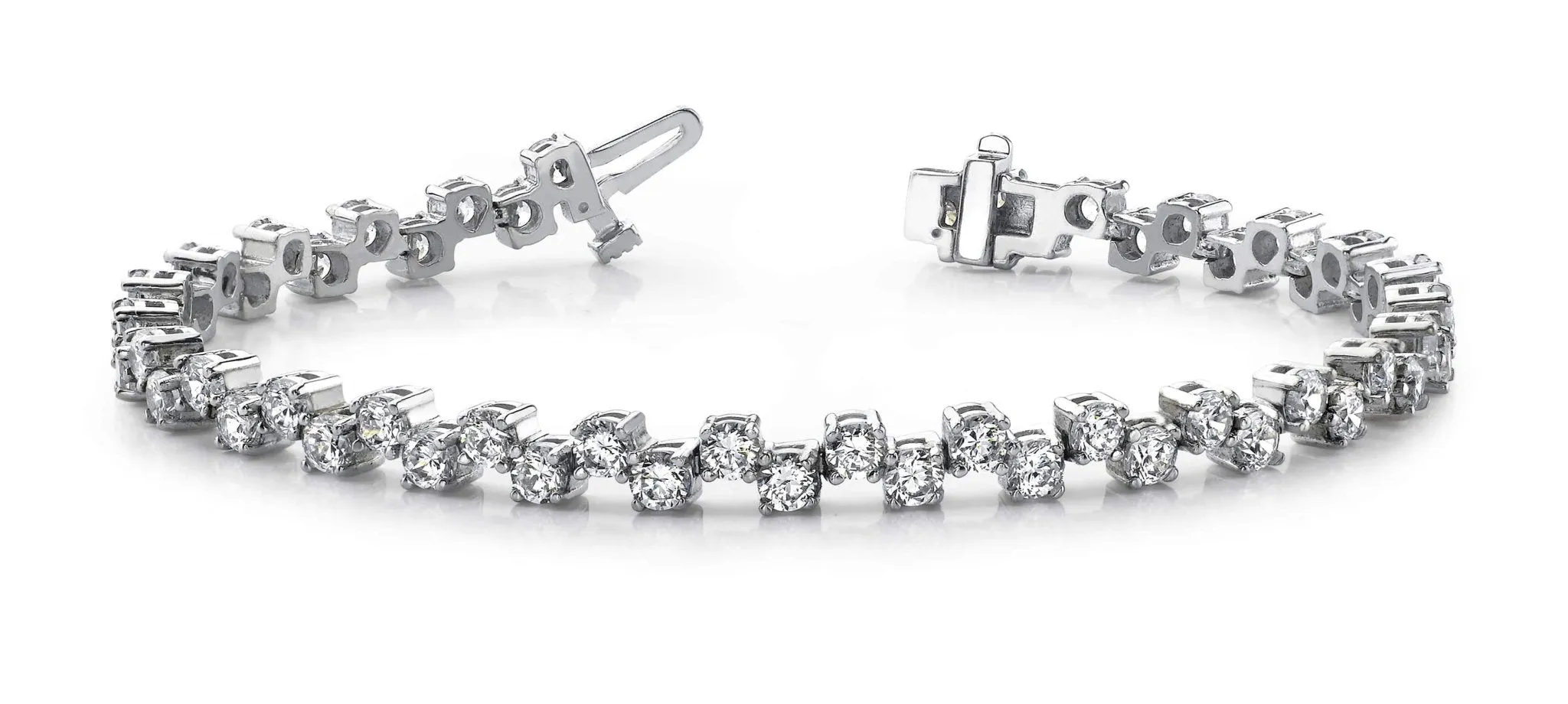 Zig Zag Diamond Bracelet with 11.00 ct.(finished) 4mm